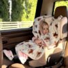 Poe avavaade (1) Kreemvalge rebastega autosõidu poncho lapsele vanuses 1-3 aastat