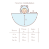 Poncho_mõõdutabel_0-5a Kosmose teemaline autosõiduponcho lapsele vanuses 1-3 aastat
