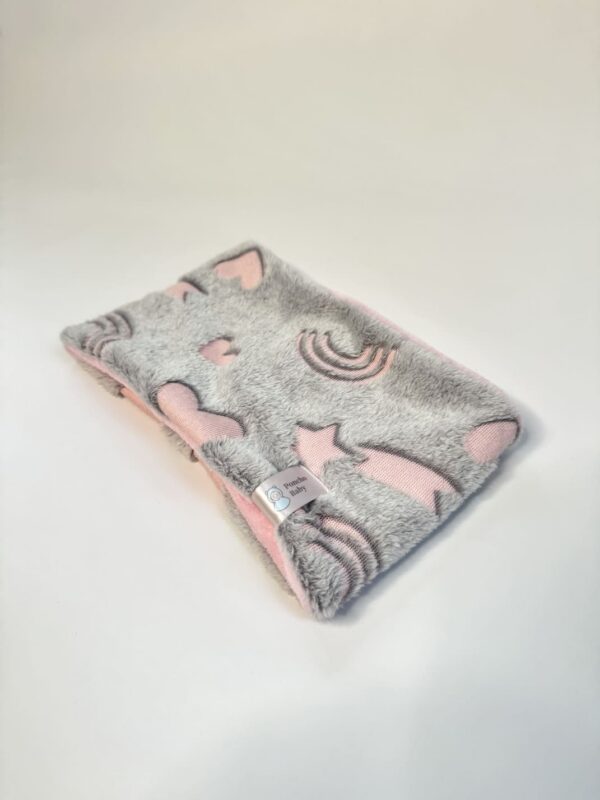 Südamete- ja tähtedega fliisist torusall sobilik lapsele vanuses 1-3 aastat