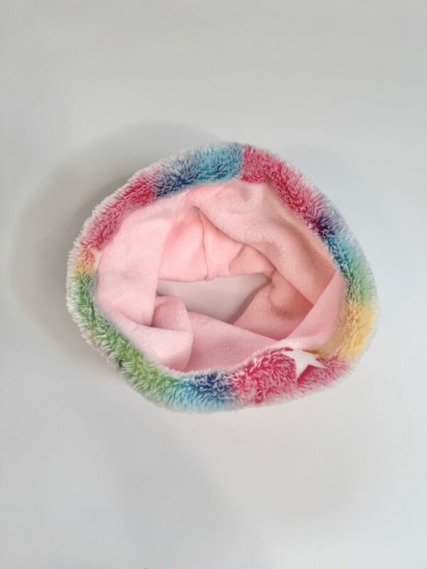 Värviline ükssarvikutega fliisist torusall vanuses 3-5 aastat